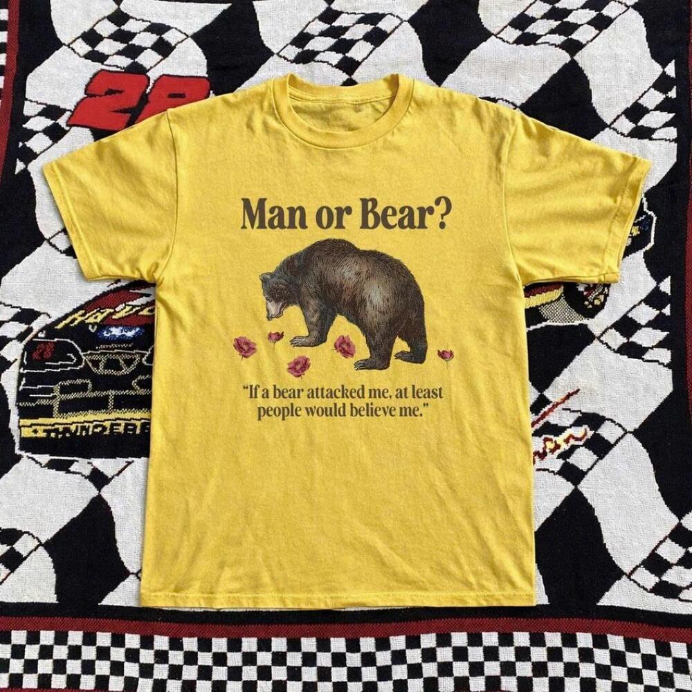 Yellow 90S Man Or Bear Tee